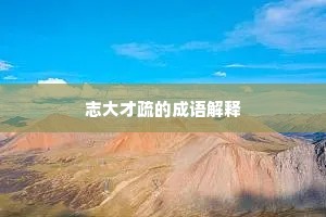 志大才疏的成语解释