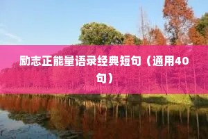 励志正能量语录经典短句（通用40句）