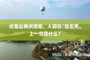 伏龙山横洲渚地，人如白蘋自生死。上一句是什么？