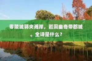 零陵城郭夹湘岸，岩洞幽奇带郡城。全诗是什么？