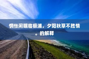 惆怅闲眠临极浦，夕阳秋草不胜情。的解释