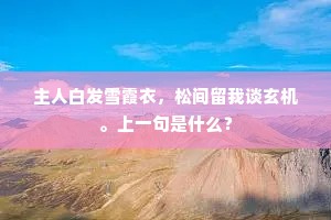 主人白发雪霞衣,松间留我谈玄机。上一句是什么? 主人白发雪霞衣,松间留我谈玄机。上一句是什么?