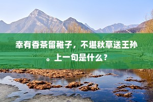 幸有香茶留稚子，不堪秋草送王孙。上一句是什么？