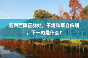 若到西陵征战处，不堪秋草自伤魂。下一句是什么？
