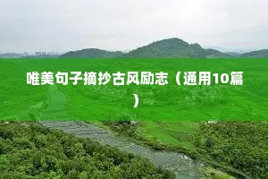 唯美句子摘抄古风励志（通用10篇）