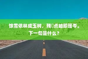 馀雪依林成玉树，残霙点岫即瑶岑。下一句是什么？