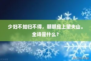 少妇不知归不得，朝朝应上望夫山。全诗是什么？
