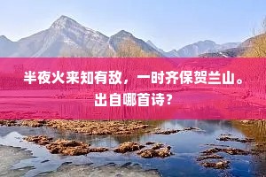 半夜火来知有敌，一时齐保贺兰山。出自哪首诗？