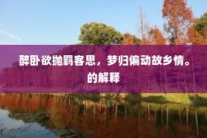 醉卧欲抛羁客思,梦归偏动故乡情。的解释 醉卧欲抛羁客思,梦归偏动故乡情。的解释