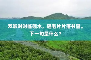 双影时时临砚水，轻毛片片落书窗。下一句是什么？