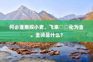 何必淮南投小吏，飞来□□化为金。全诗是什么？