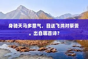 身骑天马多意气，目送飞鸿对豪贵。出自哪首诗？