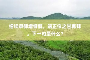 细读隶碑增慷慨，端正似之甘再拜。下一句是什么？