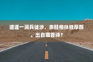 道逢一涧兵徒涉，赤胫相扶独厚颜。出自哪首诗？