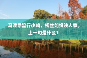 马渡急流行小崦，柳丝如织映人家。上一句是什么？