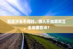 翘足沙头不得时，傍人不知谓闲立。出自哪首诗？