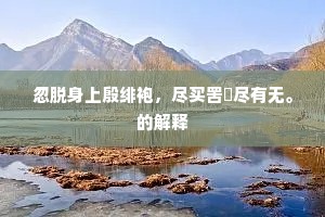 忽脱身上殷绯袍，尽买罟擭尽有无。的解释