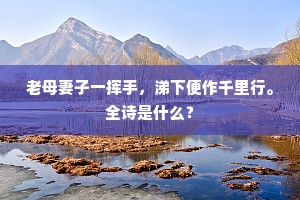 老母妻子一挥手，涕下便作千里行。全诗是什么？