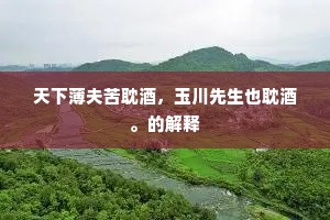 天下薄夫苦耽酒，玉川先生也耽酒。的解释