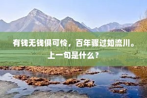 有钱无钱俱可怜，百年骤过如流川。上一句是什么？