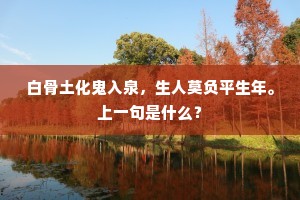 白骨土化鬼入泉，生人莫负平生年。上一句是什么？