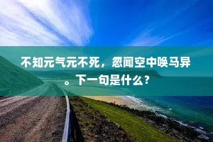 不知元气元不死，忽闻空中唤马异。下一句是什么？