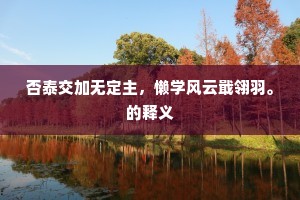 否泰交加无定主，懒学风云戢翎羽。的释义
