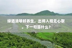 绿酒清琴好养生，出将入相无心取。下一句是什么？