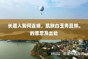 长眉入鬓何连娟，肌肤白玉秀且鲜。的意思及出处