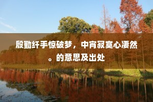 殷勤纤手惊破梦，中宵寂寞心凄然。的意思及出处