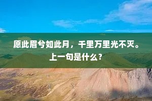 愿此眉兮如此月，千里万里光不灭。上一句是什么？