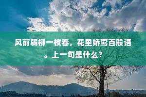 风前弱柳一枝春，花里娇莺百般语。上一句是什么？