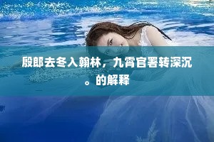 殷郎去冬入翰林，九霄官署转深沉。的解释