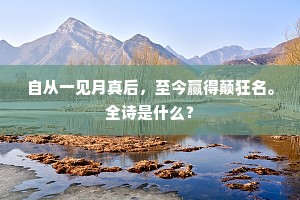 自从一见月真后，至今赢得颠狂名。全诗是什么？