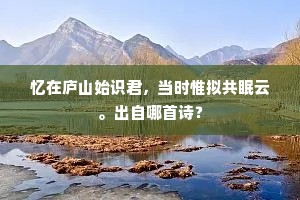 忆在庐山始识君，当时惟拟共眠云。出自哪首诗？
