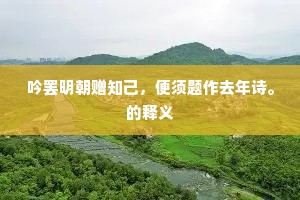 吟罢明朝赠知己，便须题作去年诗。的释义