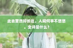 此去萧然好长往，人间何事不悠悠。全诗是什么？