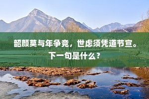 韶颜莫与年争竞，世虑须凭道节宣。下一句是什么？