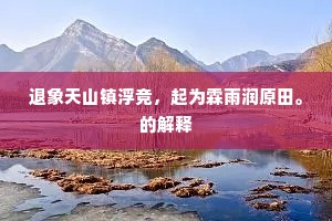 退象天山镇浮竞，起为霖雨润原田。的解释