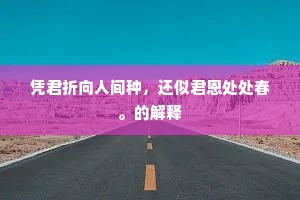 凭君折向人间种，还似君恩处处春。的解释