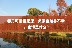 吞舟可漏岂无恩，负乘自贻非不幸。全诗是什么？