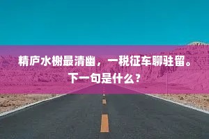 精庐水榭最清幽，一税征车聊驻留。下一句是什么？