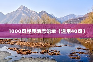 1000句经典励志语录（通用40句）