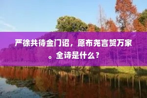 严徐共待金门诏，愿布尧言贺万家。全诗是什么？