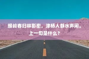缑岭春归林影密,津桥人静水声闲。上一句是什么? 缑岭春归林影密,津桥人静水声闲。上一句是什么?