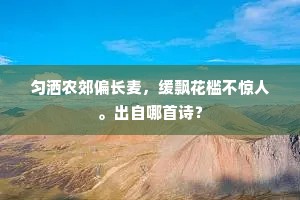 匀洒农郊偏长麦，缓飘花槛不惊人。出自哪首诗？