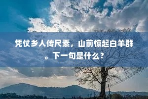 凭仗乡人传尺素，山前惊起白羊群。下一句是什么？