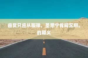 睿赏只应从暇豫,圣恩宁肯间沉翔。的释义 睿赏只应从暇豫,圣恩宁肯间沉翔。的释义