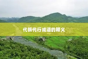 代拆代行成语的释义