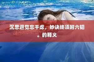 沉思迥觉忘千虑，妙诀终须附六韬。的释义